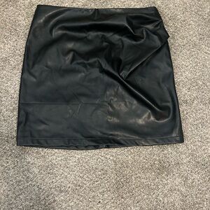 Eesome Black Faux Leather Mini Skirt